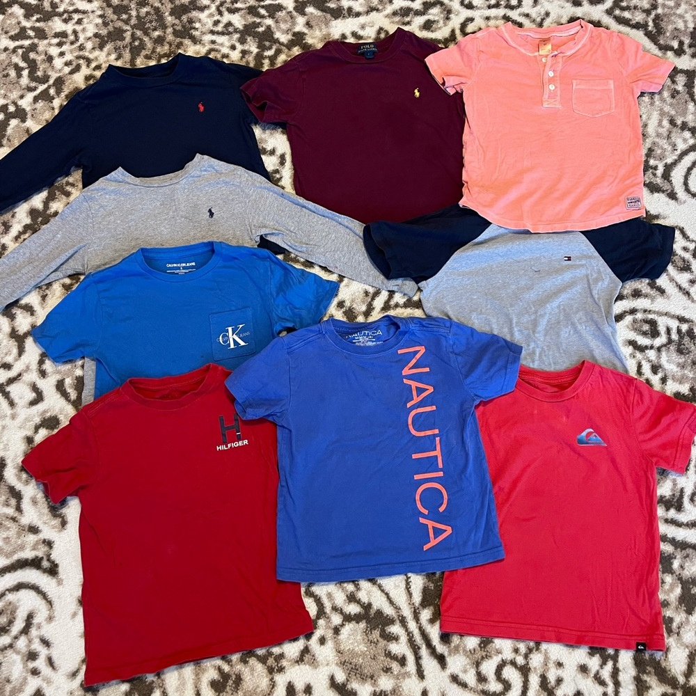 ***Duplicate***Lot of name brand boys shirts. All size 5T.